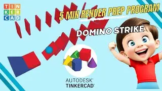 Domino Strike: Building an Epic Contraption for Beginners! | Tinkercad | 5 min Render Prep