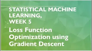 Statistical Machine Learning, Week 5: Loss Function Optimization using Gradient Descent
