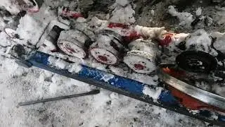 Ктз Т-70с 23.03.2021г.Весна Чистим двумя трокторами снег и не большая поломка впервые такое