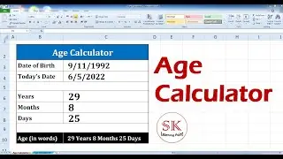 Age Calculator | How To Calculate Age from Date of Birth in Excel