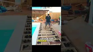 Testing the first section of deck built on deck blocks #deckbuilding #diyprojects #landscapedesign