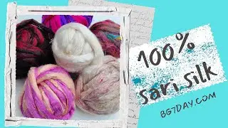 Sari silk felting #sari  #silk  #roving  #felting #felt #плъстене