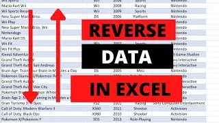 Reverse or Flip Data range in Excel