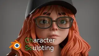 Stylized girl sculpting in blender