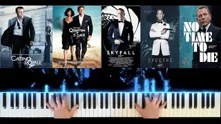 All James Bond Soundtracks Piano of Daniel Craig 2006-2021 (Mashup)