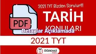 2021 TYT Tarih Konuları PDF ve Soru Dağılımı