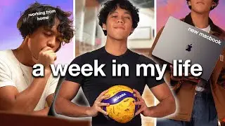 unboxing my new m3 macbook max, volleyball highlights & working from home!