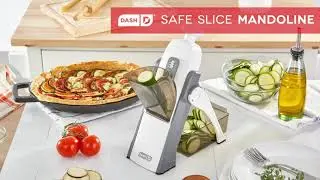 DASH - Safe Mandolin, for Vegetables, Meal Prep & More with Thickness, Size, Gray Adjustment