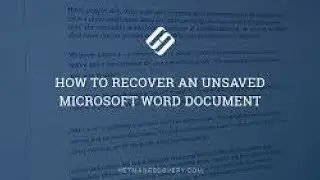 Recover Lost/Unsaved/Deleted Word document  In windows 10 | YoutubeVevo