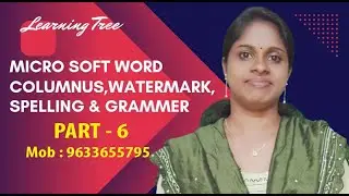MICROSOFT WORD # COLUMNS |  SPELLING AND GRAMMAR  |  WATER MARK