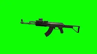 Ak 47 gun green screen video