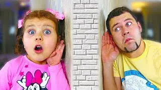 Milana and Dad in the magic room