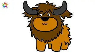 How to draw a yak. Yak drawing for kids and toddlers..