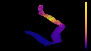 3D representation of the 2023 Dickson fjord seiche in Greenland - Zoom on Dickson fjord