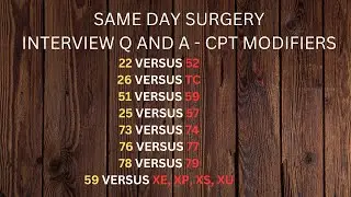 SAME DAY SURGERY INTERVIEW Q AND A  - CPT MODIFIERS