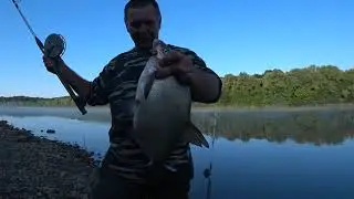 Bream fishing with ancient gear, lard, garlic, and peas. Fishing on the Oka River.