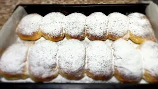 Булочки с вишневым джемом.#булочки #выпечка #джем #тесто