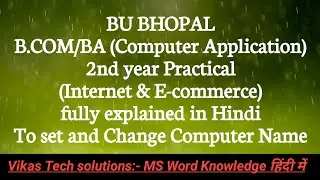 B.com, BA (Computer Application) 2nd year Practical | BU Bhopal | B.com 2nd year Practical in Hindi