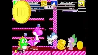 Mugen: Bubblun, Gold Mario, Pachirisu and Gum vs SpongeBob, Sonic, Tails, and Spike