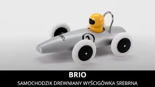Samochodzik Drewniany Wyścigówka Srebrna BRIO