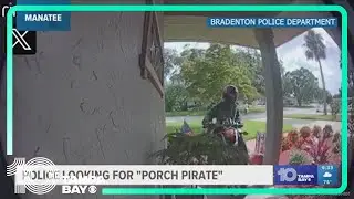 Police in Bradenton searching for scooter-riding porch pirate