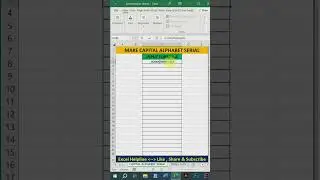 Use CHAR function in excel for insert capital alphabet key #learnexcel #exceltips #excelbangla