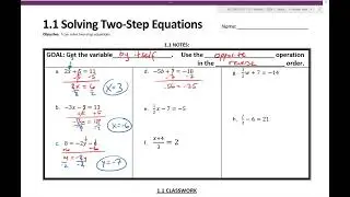 1.1 Notes: 2Step Equations
