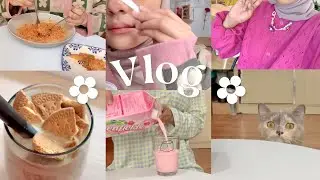 VLOG #19 | spending time with cat, cafe, unboxing 👾🙆🏻‍♀️🐈‍⬛🌸✨🌈