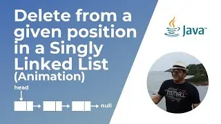 Delete a node from a Singly Linked List at a given position (Animation)