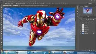 HOW TO EDIT IRON MAN FLYING OVER THE SEA WITH PHOTOSHOP
