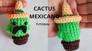 LLAVERO AMIGURUMI DE CACTUS MEXICANO