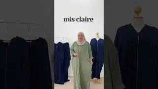 Mis Claire Plus Size Misha DEMURE Satin Piping Kaftan Jubah