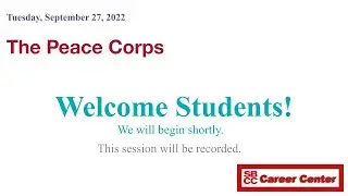 The Peace Corps - Information Session