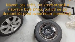 Určení správné pozice pneu na automobilu, když jste si je neoznačili.