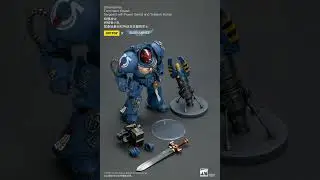 JOYTOY 1/18 Warhammer 40K Ultramarines Terminator Squad Sergeant with Power Sword and Teleport Homer