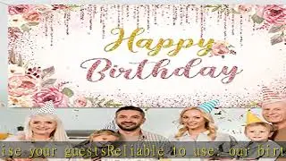 Happy Birthday Backdrop Decorations for Women Background Party Supplies Rose Backdrop Photography f