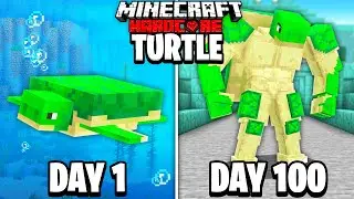 I Survived 100 Days as a TURTLE in Hardcore Minecraft!