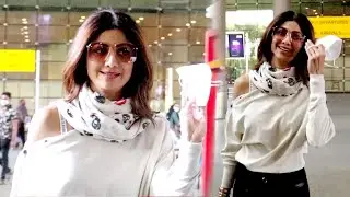 Shilpa Shetty Returning Back From Delhi Spotted At Airport