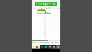 Spill Operator in Excel | Excel Tips | Sequence and Sum with spill Operator in Excel 