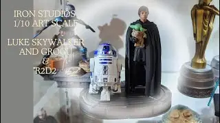 IRON STUDIOS 1/10 LUKE SKYWALKER & GROGU, R2D2 STAR WARS UNBOXING