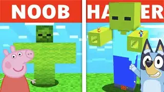 Peppa Pig vs Bluey: Bluey Cheated In a Zombie Build Challenge!