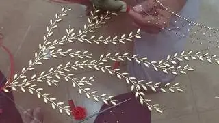 Golden Rice Bead Work Embroidery