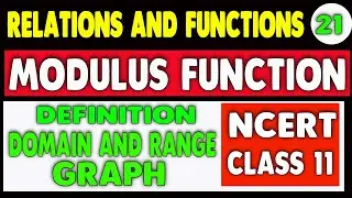 MODULUS FUNCTION DEFINITION WITH EXAMPLES | DOMAIN CODOMAIN AND RANGE | GRAPH OF MODULUS FUNCTION
