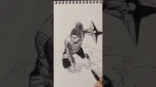 Speed drawing StickMan 🔥Iruka Umino 😳 #shorts #anime #drawing