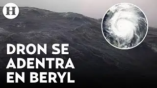 Captan impresionantes olas de 6 metros al interior del Huracán Beryl gracias a un dron marino