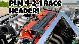 PLM 4-2-1 race header install for my K24 integra!!