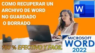 Como RECUPERAR Un ARCHIVO DE WORD NO GUARDADO|[por que se reinicio el Word]