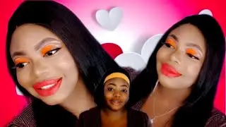 orange Valentine's day makeup look || sweet date night look♡