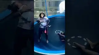 Flipping with my daughter 😬 #backflip #trampolinefun #fyp #youtubeshorts #theynotlikeus #viral