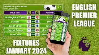 Premier League Fixtures | EPL Fixtures - January 2024